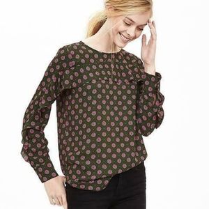 Banana Republic Womans Ruffle Sleeve Blouse Size XS